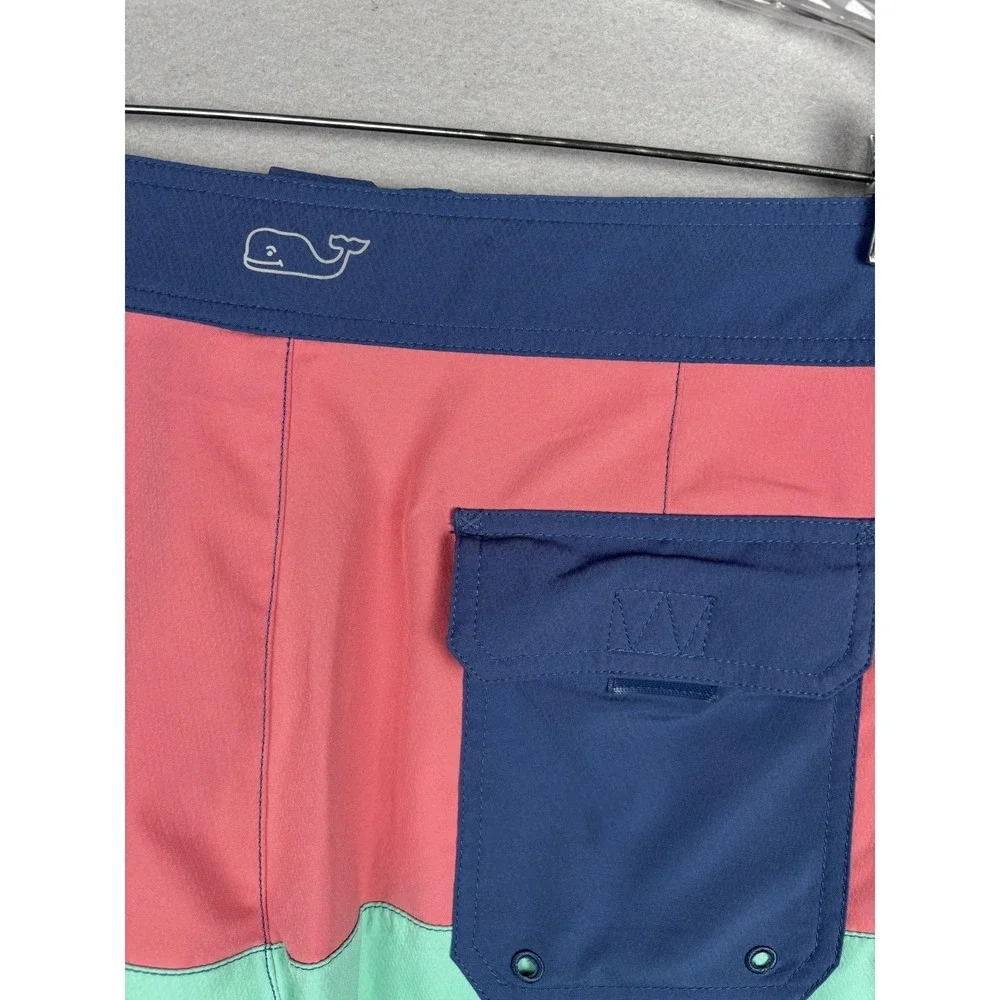 Vineyard Vines Board Shorts Mens 35 Multicolor Colorblock Swim Trunks Drawstring